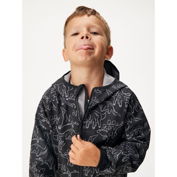 Dětská softshellová bunda s fleecem Basic, Černá, Dino