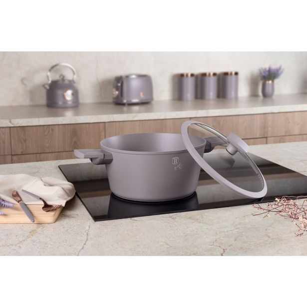 BERLINGERHAUS Kastrol s titanovým povrchem a poklicí 24 cm Taupe Collection BH-8101