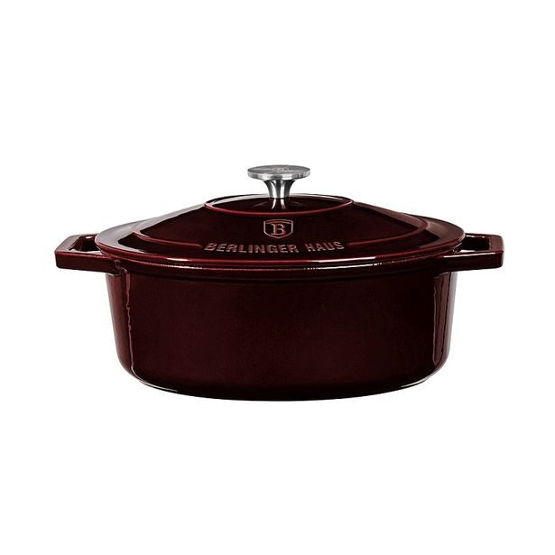 BERLINGERHAUS Pekáč litinový s poklicí 30 cm Burgundy Line BH-6499