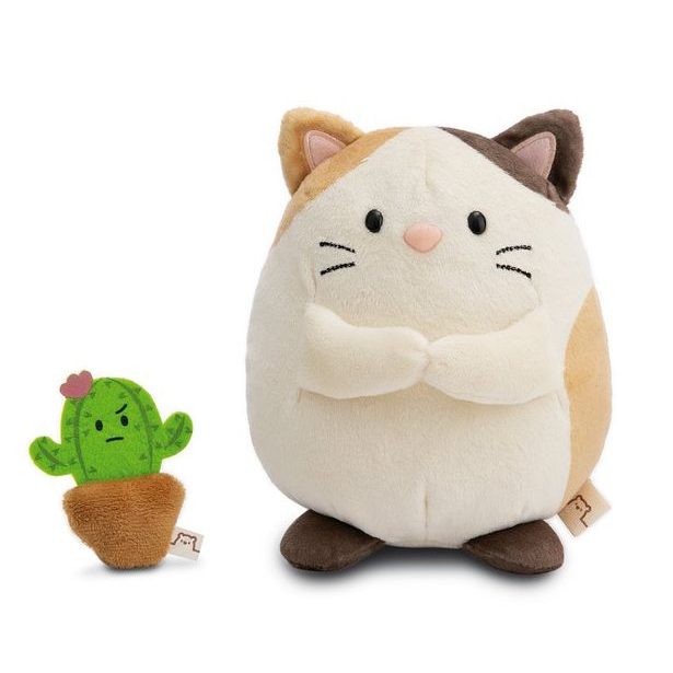 NICI NICI plyš MyMochi Kočička Angy 16cm s kaktusem v dárkovém balení, 11x12x6,5cm