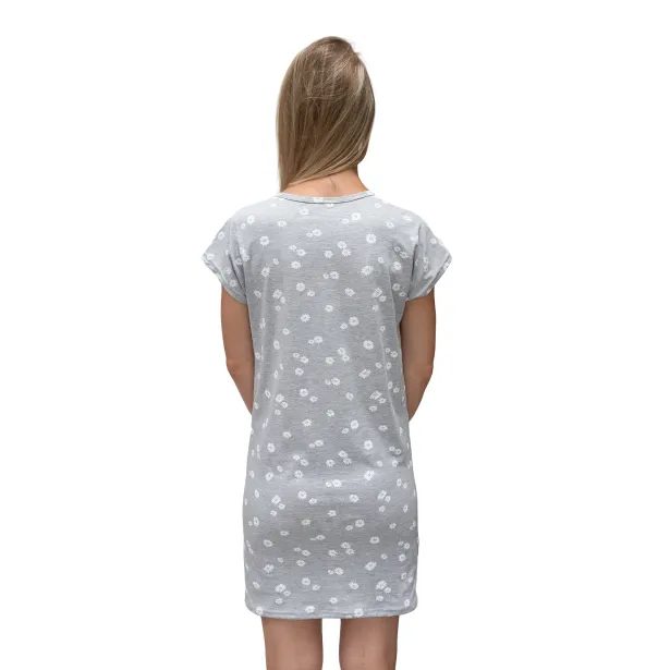 ESITO Dámská noční košile Království sedmikrásek - šedá
