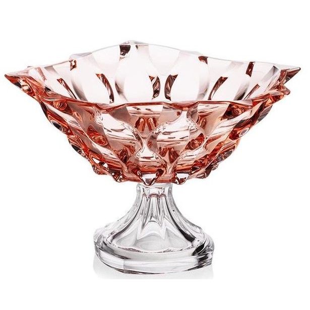 mísa d30,5cm, BOHEMIA SAMBA PINK, na noze, barev. sklo