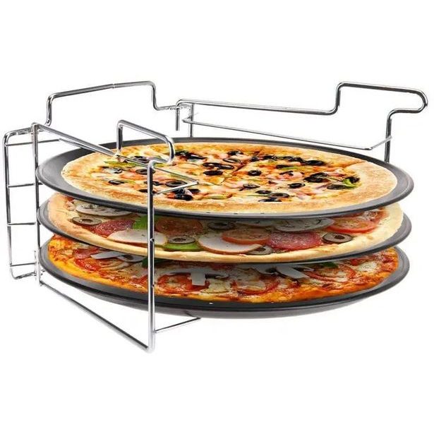 EXCELLENT HOUSEWARE Stojan na pečení pizzy sada 3 ks plechů KO-CY4654930