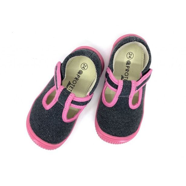 Dětská BAREFOOT domácí obuv/letní plátěnky Protetika - Kirby Pink