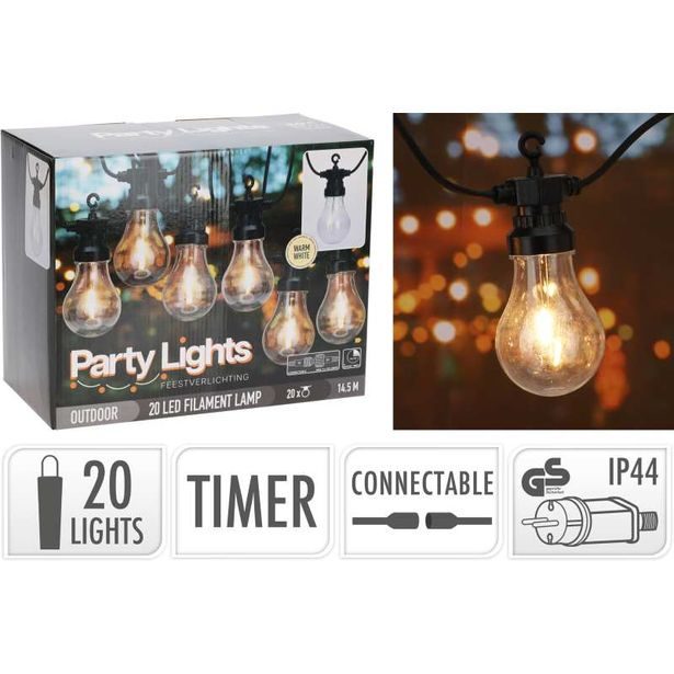 REDCLIFFS Zahradní párty osvětlení 20 LED světel teplá bílá KO-LE2200260