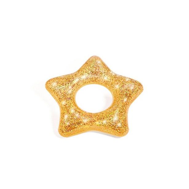 Nafukovací kruh se třpytkami - mix 2 druhy (srdce,hvězda), průměr 91cm