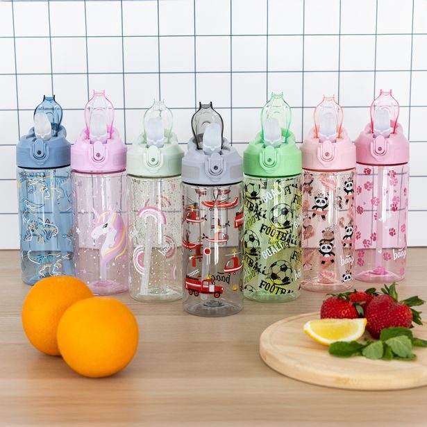 BAAGL Tritanová láhev na pití s brčkem Duha 500 ml