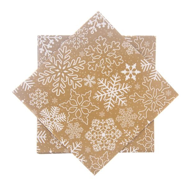 Ubrousek papír VLOČKA 20 ks 33x33 cm zlatá