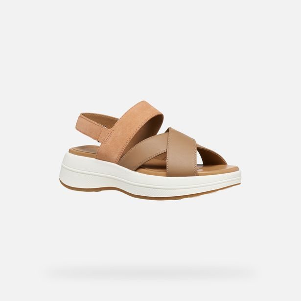 Hnědé dámské sandály Geox Spherica Ecub-3 S