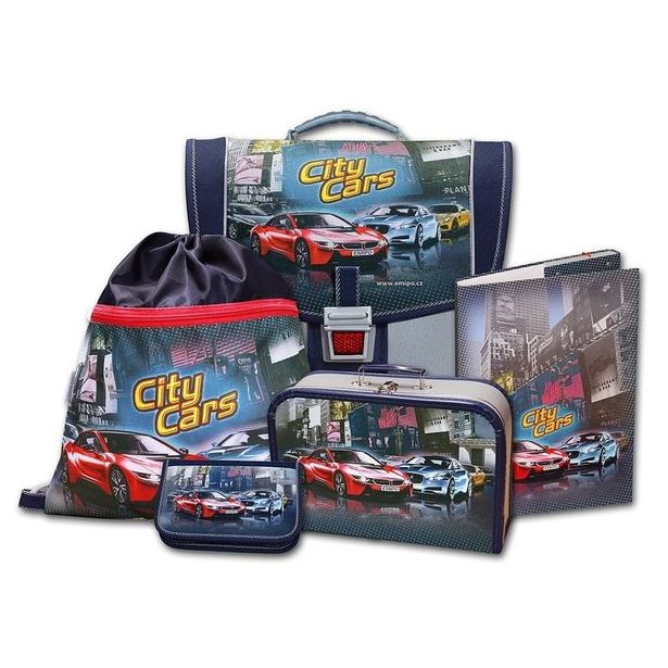 Školní aktovkový set City Cars 5-díný