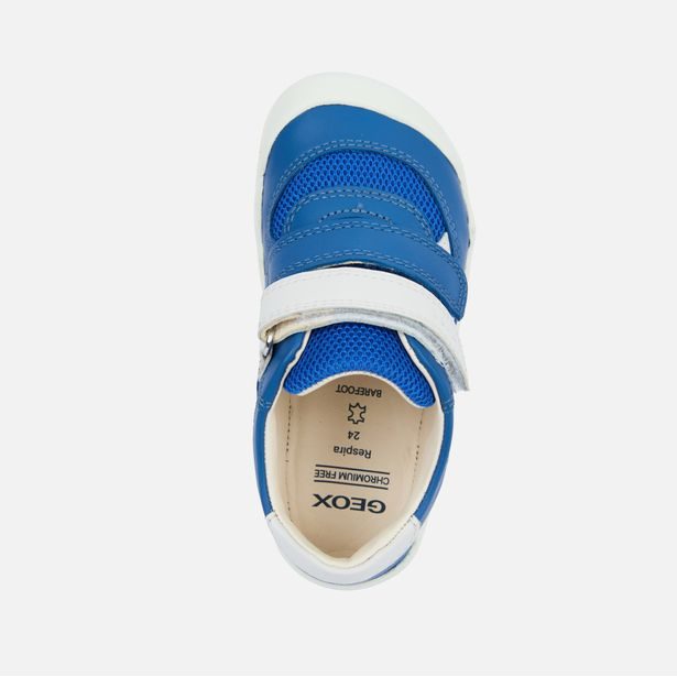 Modré chlapecké barefoot tenisky pro první kroky Geox Steppieup