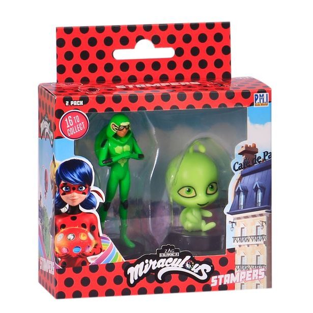 Miraculous: Beruška a černý kocour- razítka 2 ks figurka Ast.