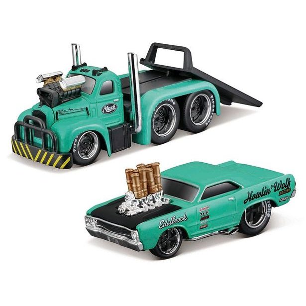 Maisto Maisto - Muscle Transports - 1953 MACK B-61 Flatbed 1968 Dodge Dart HEMI Gasser, 1:64