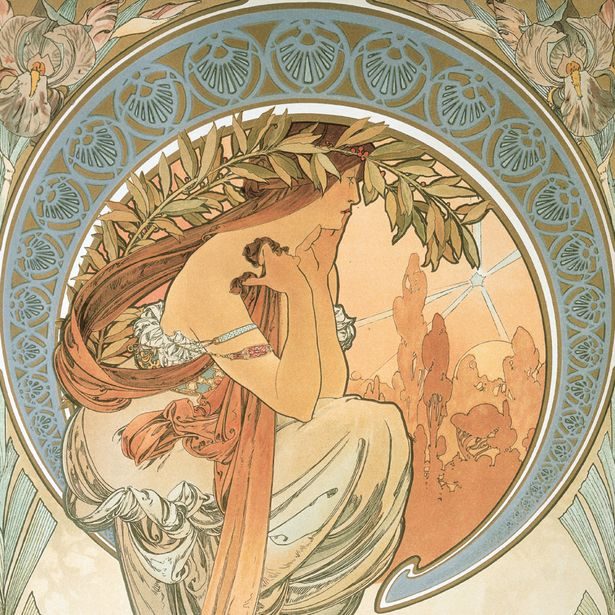 NOTIQUE Poznámkový kalendář Alfons Mucha 2027, 30 x 30 cm