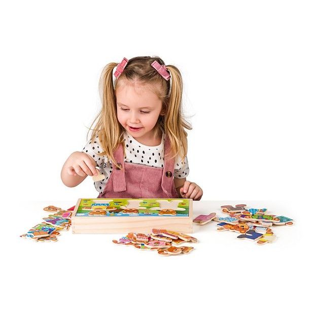 WOODY Šatní skříň - Oblékni si svou medvědí rodinku