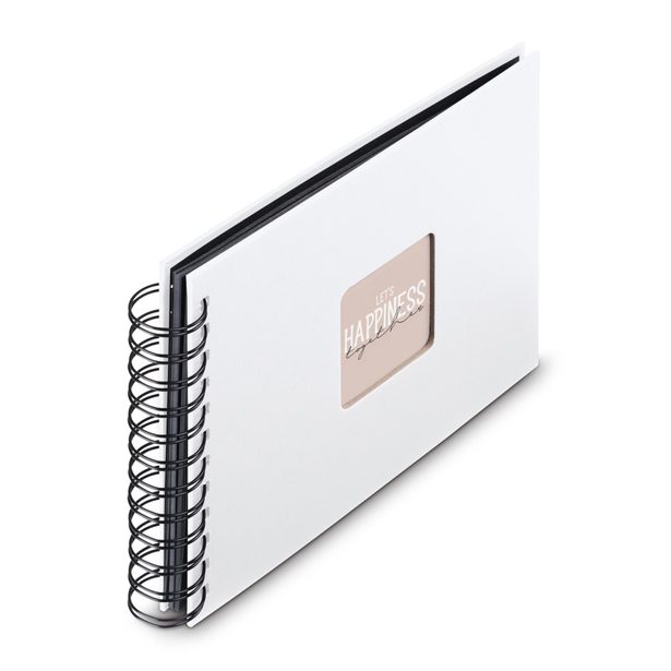 Hama album klasické spirálové FINE ART 24x17 cm, 50 stran, bílá, černé listy