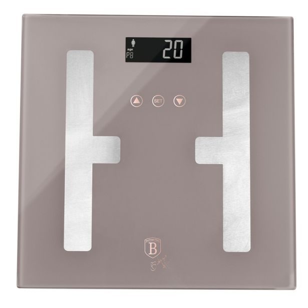 BERLINGERHAUS Osobní váha s měřením tuku, svalů a vody 180 kg Taupe Collection BH-9757