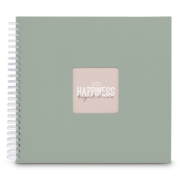 Hama album klasické spirálové FINE ART 36x32 cm, 50 stran, sage, bílé listy