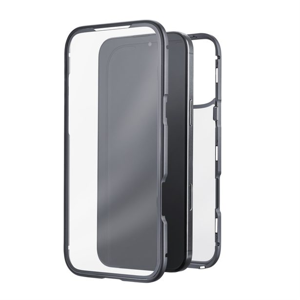 Black Rock 360° Glass, kryt pro Apple iPhone 17 Pro Max, skleněný, předn +zadní díl, průhledný/černý