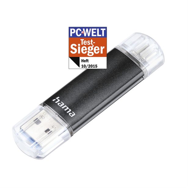 Hama USB flash disk Laeta Twin, USB 3.0, 32 GB, 40 MB/s, černý