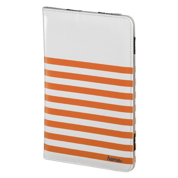 Hama Stripes pouzdro na tablet do 20,3 cm (8"), bílé s oranžovými proužky