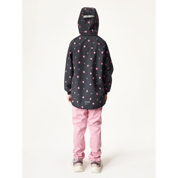 Unuo, Dětská softshellová bunda s fleecem Basic, Černá, Květiny