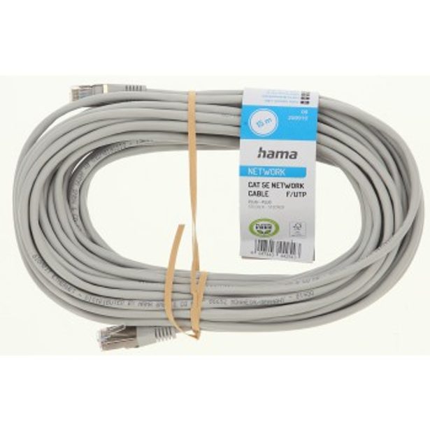 Hama síťový kabel Cat5e F/UTP RJ45 15 m, stíněný, nebalený