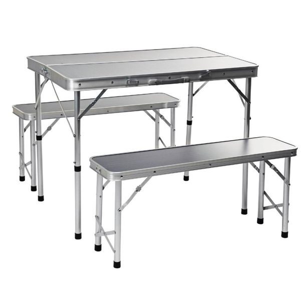REDCLIFFS Kempingový nábytek skládací stůl + 2 lavice KO-CM4100110