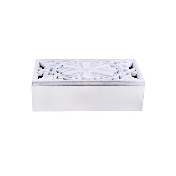 TORO KRABIČKA 23X11X7CM 3 PŘEPÁŽKY UVNITŘ DŘEVO BÍLÁ_hamashop