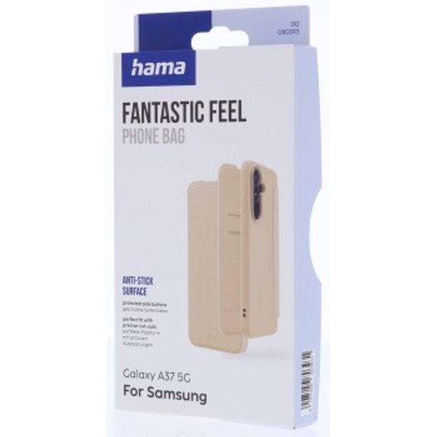 Hama Fantastic Feel, pouzdro-knížka pro Samsung Galaxy A37 5G, hebký povrch, béžové