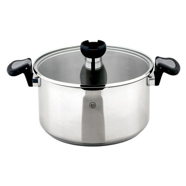 CS SOLINGEN Hrnec s cedící poklicí nerez Aron 24 cm CS-060589