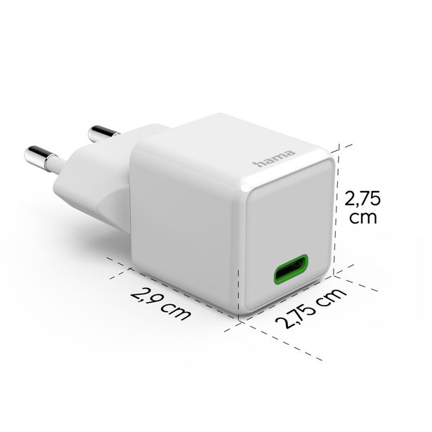 Hama rychlá USB nabíječka, USB-C PD/QC 20 W, super-mini