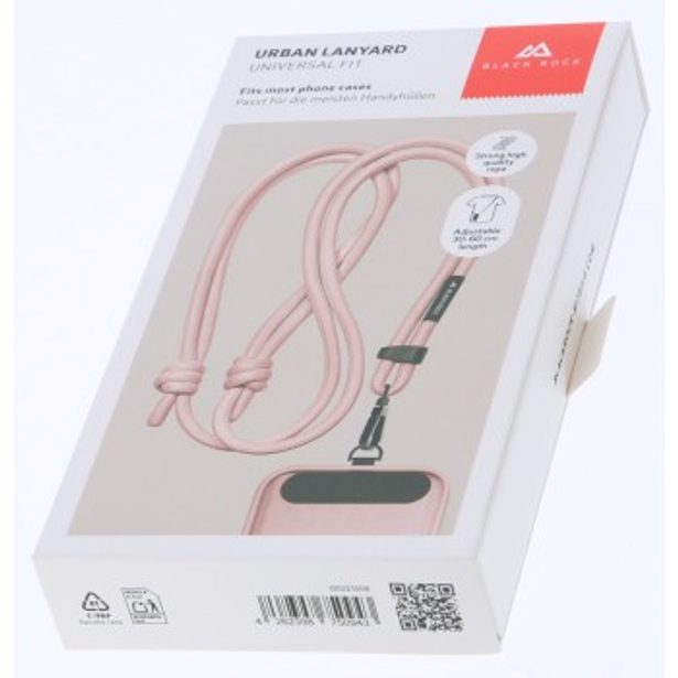Black Rock Universal Lanyard, šňůrka na mobil, s karabinkou, 30-60 cm, světle růžová