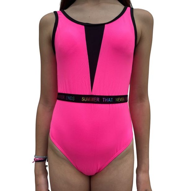 Dívčí jednodílné plavky - Neon pink