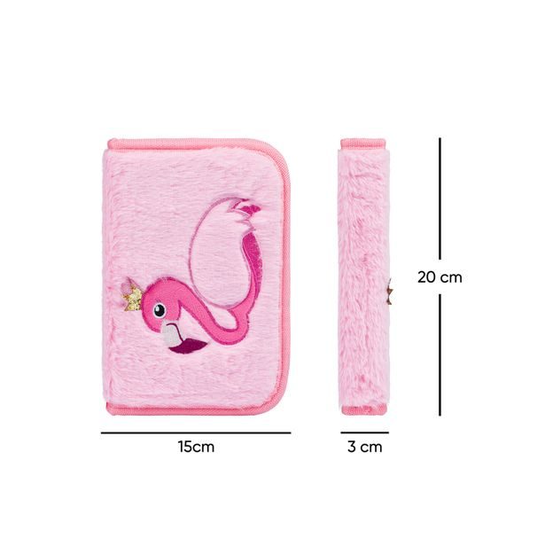 BAAGL Školní penál klasik dvě chlopně Plameňák