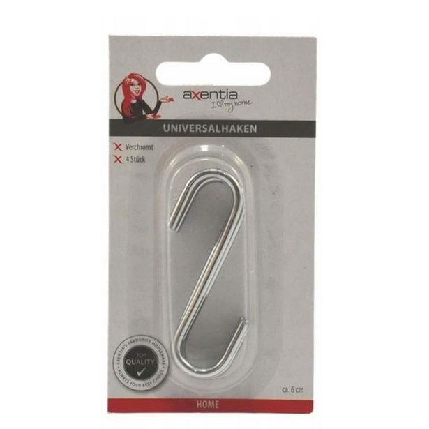 háček- 4ks-S- 6,0cm kovový univ.,blistr