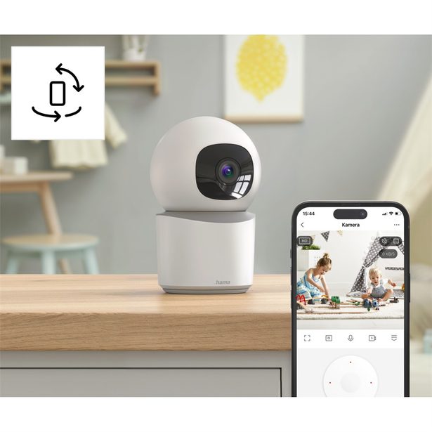 Hama Smart domácí WiFi kamera, otáčení/naklápění, noční vidění, Full HD