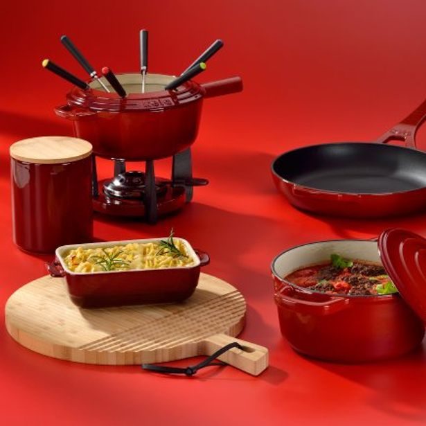 KELA Fondue sada litinová CALIDO 1,8 l červená KL-16620