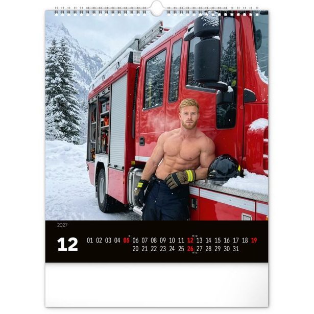 Nástěnný kalendář Dreamy Firefighters 2027, 30 x 34 cm