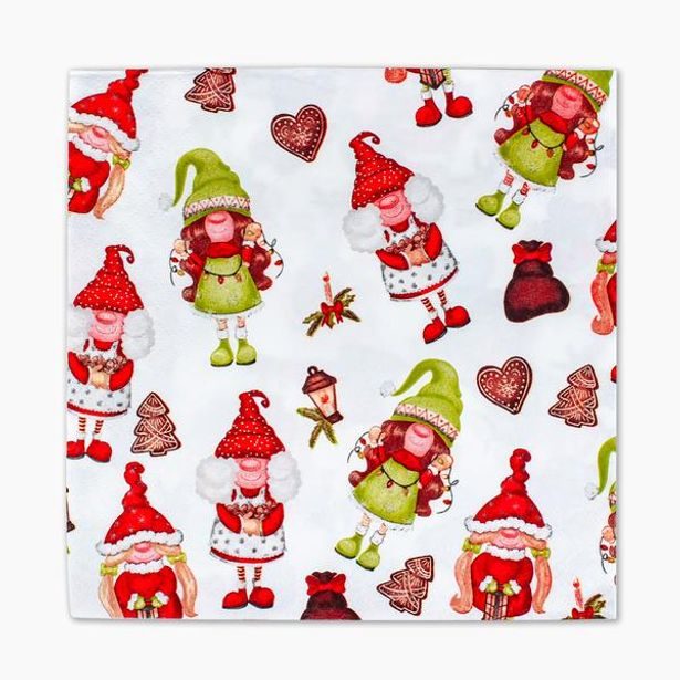 PROCOS UBROUSKY VÁNOČNÍ ELFÍCI 3VRSTVÉ 33X33CM_hamashop