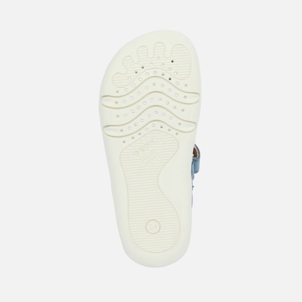 Světle modré chlapecké barefoot tenisky pro první kroky Geox Steppieup