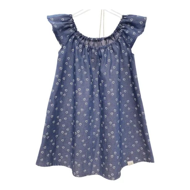 ESITO | Dívčí riflové šaty Denim hearts - modrá / 74 - 80