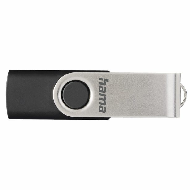 Hama rotate FlashPen, USB 2.0, 128 GB, 6 MB/s, black/silver