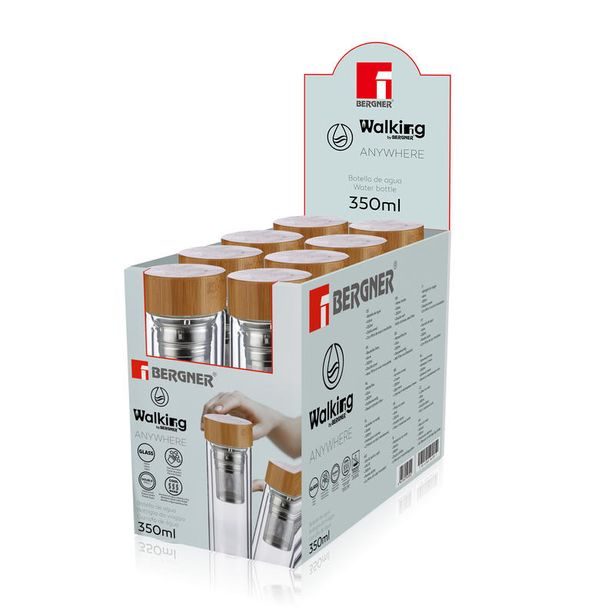 BERGNER Lahev skleněná přenosná se sítkem 350 ml BG-20135-MM