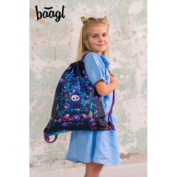 BAAGL SET 5 Ergo Jungle Panda: aktovka, penál, sáček, zástěra, peněženka