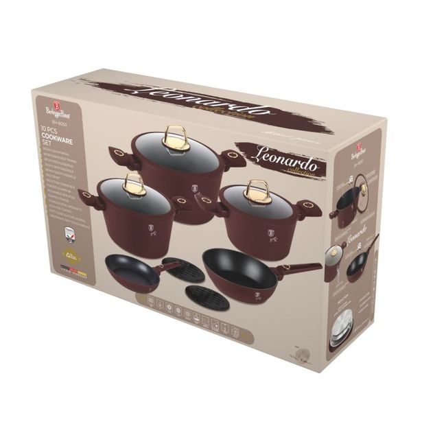 BERLINGERHAUS Sada nádobí s titanovým povrchem 10 ks Leonardo Collection BH-8050