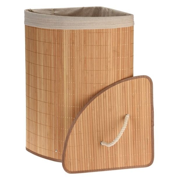 EXCELLENT HOUSEWARE Koš na prádlo rohový bambus 35 x 35 x 60 cm KO-HX9100550