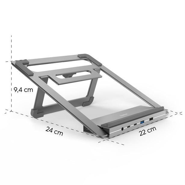 Hama USB-C dokovací stanice a stojan pro notebook Connect2Office Stand, 12 portů