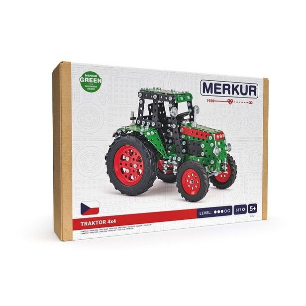 MERKUR - Stavebnice Merkur - Traktor zelený, 561 dílků