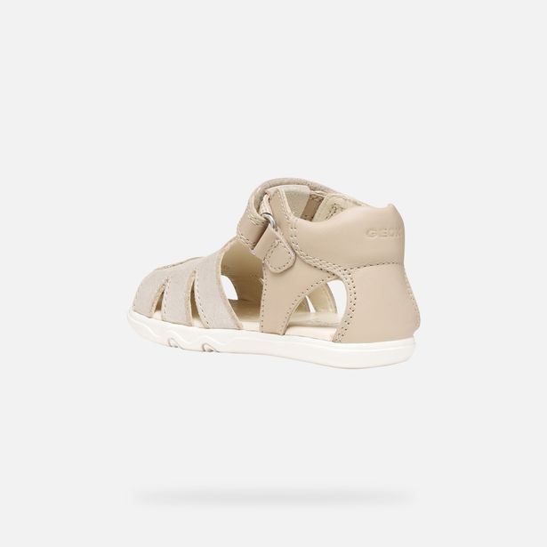 Béžové dívčí barefoot sandály Geox Sandal Steppieup